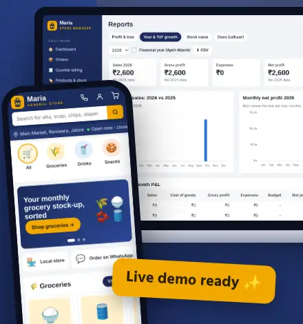 Demo online store and owner reports dashboard built by AbSabOnline